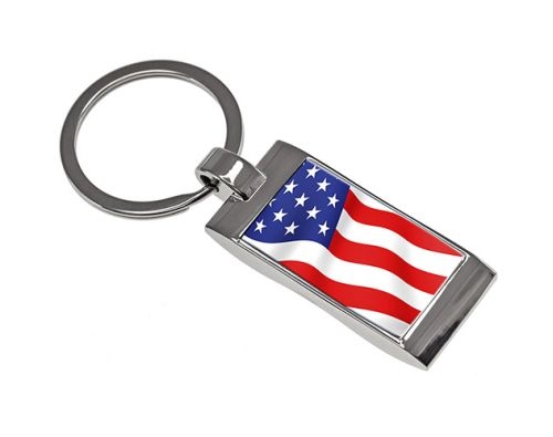 Stock USA Flag Key Tag