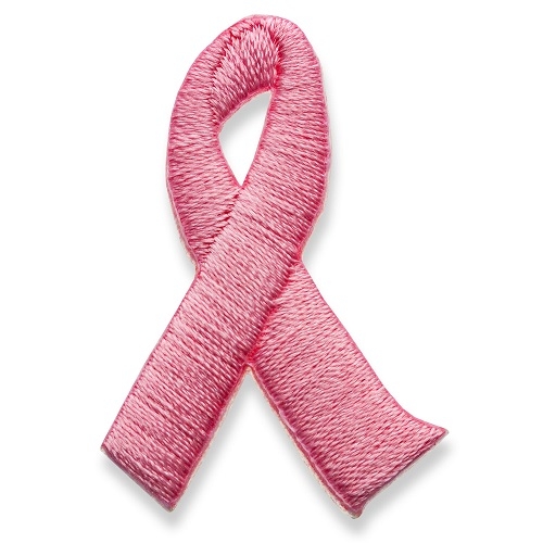 Pink Ribbon Embroidered Applique Sticker Patch - 1.5