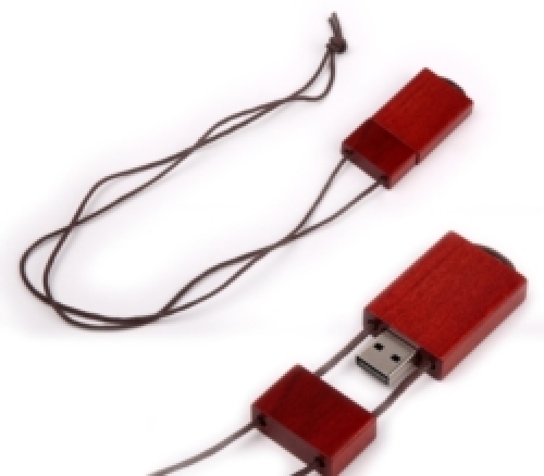 Wooden USB Flash Drive with Cord