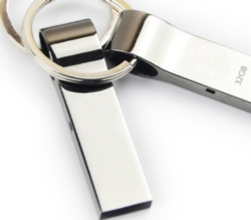 Metal Stick USB Flash Drive with Keyring