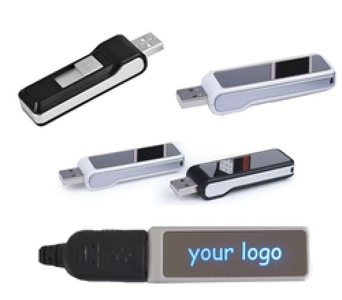 Retractable Light Up Logo USB Flash Drive