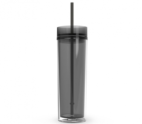 Double Wall Acrylic Tumbler with Lid and Straw, 16 oz.