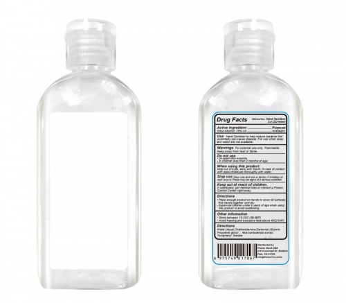 Hand Sanitizer Gel, 3.4 oz. - Blank