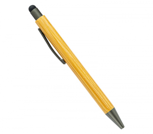 2-in-1 Eco-friendly Bamboo Pen with Stylus