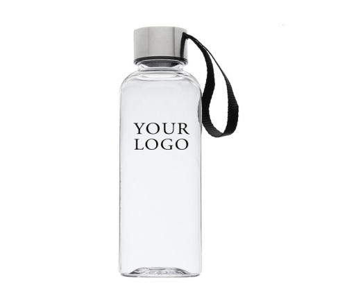 Plastic Water Bottle with Strap, 17 oz.