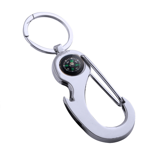 Bottle Opener Hook Keychain with Compass