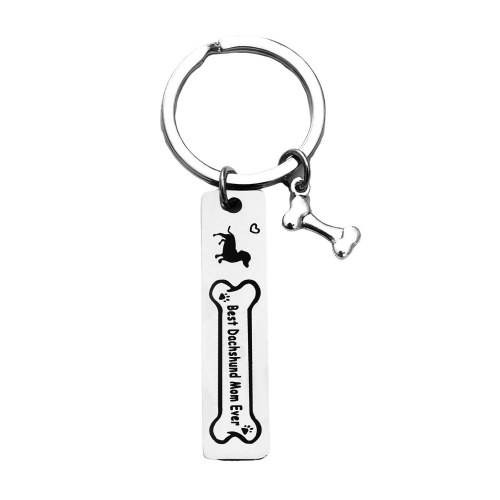 Stainless Steel Rectangle Pet Keychain