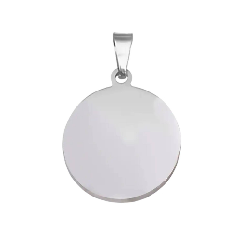 Silver Round Stainless Steel Pet Tag