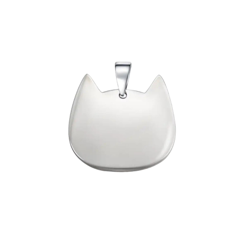 Silver Cat Shaped Stainless Steel Pet Tag
