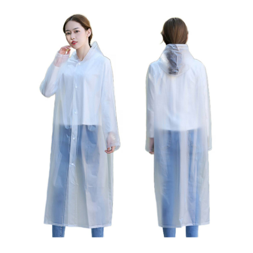 Reusable PEVA Raincoat with Hood