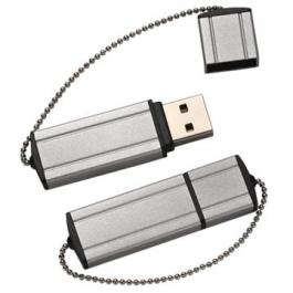 Silver Stick USB Flash Drive with Chain Cap
