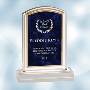 Royal Blue Marbleized Acrylic Award - Small