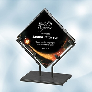 Star Galaxy Acrylic Plaque Award with Iron Stand - Medium