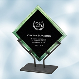Green Galaxy Acrylic Plaque Award with Iron Stand - Large
