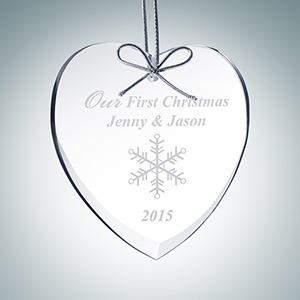 Beveled Heart Ornament | Clear Glass