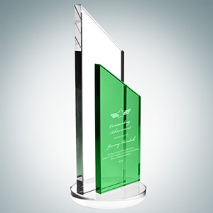 Green Success Award - Medium | Optical Crystal 
