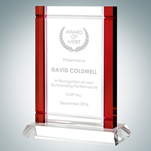 Classic Red Deco Award (Crystal Base) | Optical Crystal
