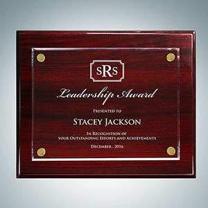 Rosewood Piano Finish Plaque - Floating Acrylic Plate - Large