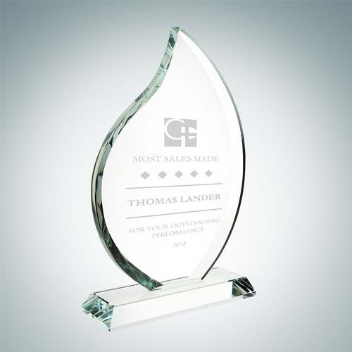 Flame Award with Base | Clear Glass