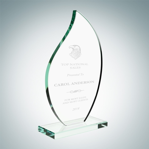 Flare Award with Base | Jade Glass