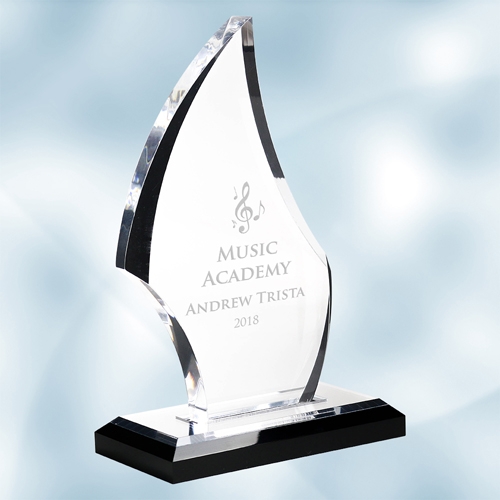 Acrylic Flare Award with Black Base (L)