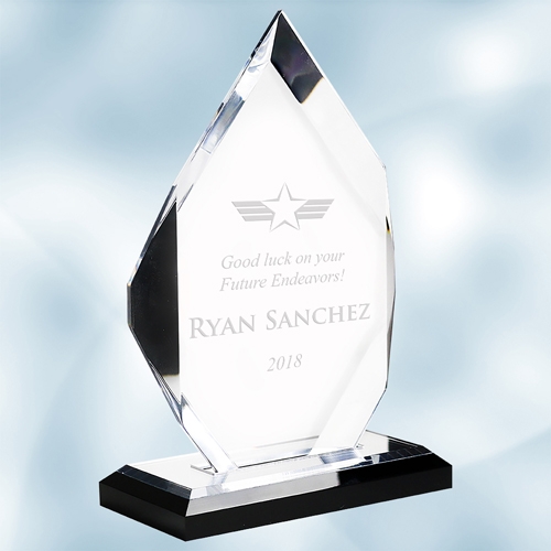 Acrylic Class Diamond Award with Black Base (S)