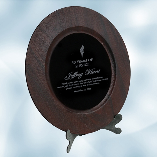 Mahogany/Black Award Plate with Acrylic Stand