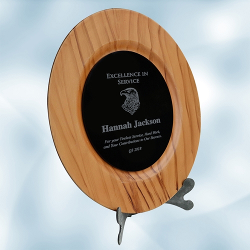 Maple/Black Award Plate with Acrylic Stand
