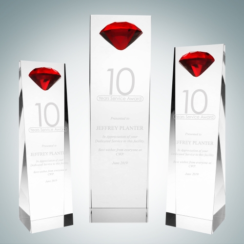 Embedded Red Diamond Crystal Award (M)