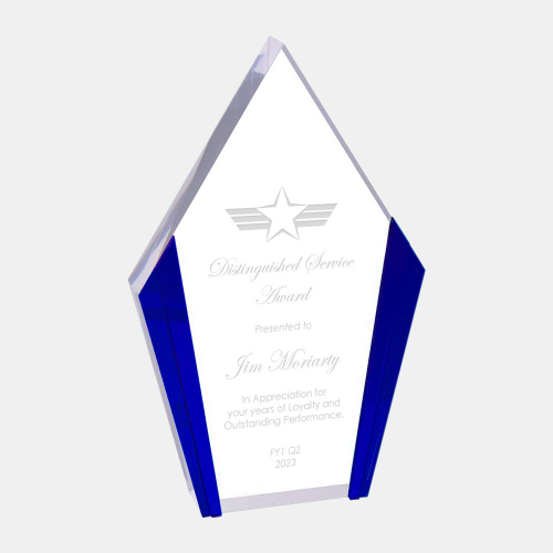 Diamond Acrylic with Blue Edges Award (S)