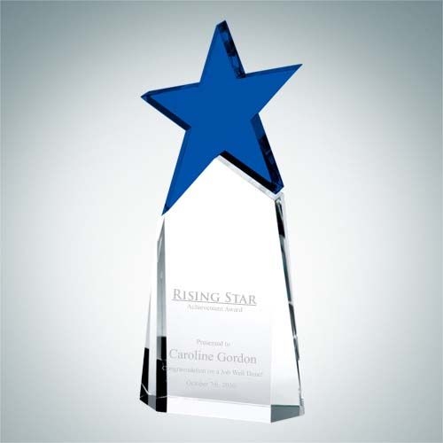 Triumphant Blue Star Award | Optical Crystal