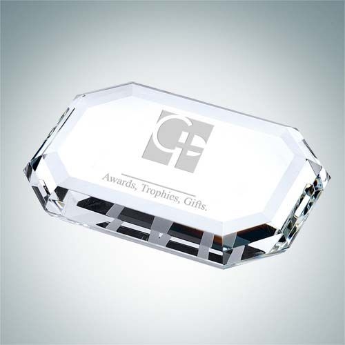 Beveled Rectangle Paperweight | Optical Crystal