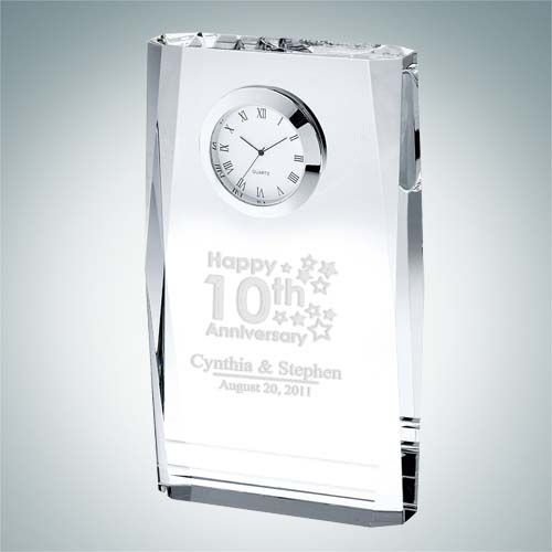 Beveled Plaque Clock | Optical Crystal