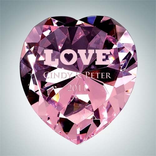 Now & Forever Pink Diamond Heart | Optical Crystal