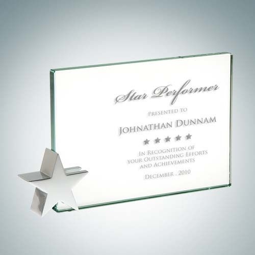 Achievement Award with Chrome Star | Jade Glass,Metal