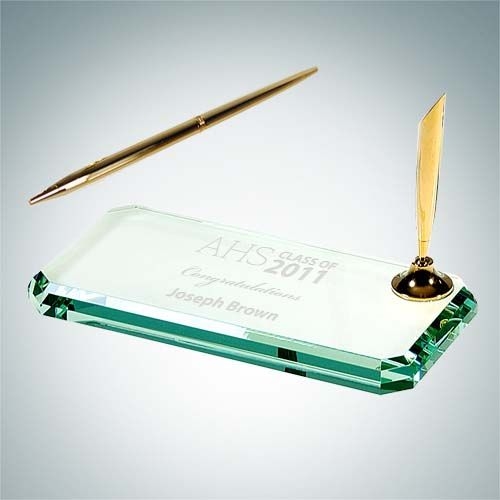 Beveled Edge Pen Set | Jade Glass