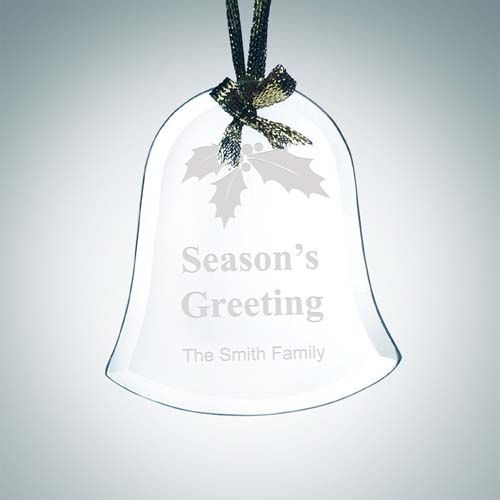 Beveled Bell Shape Ornament | Jade Glass