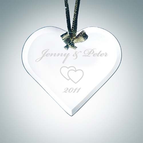 Beveled Heart Ornament | Jade Glass