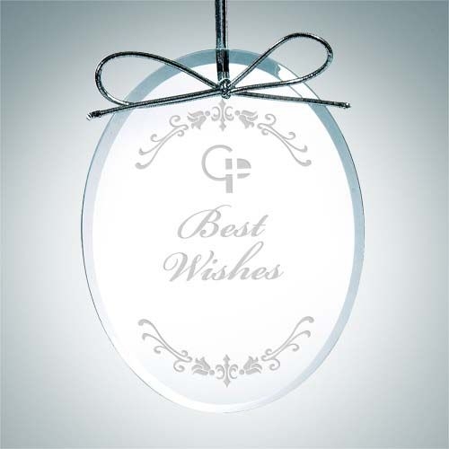 Premium Oval Ornament | Clear Glass