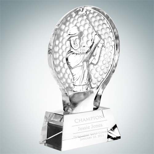 Male Golfer Champion Award | Optical Crystal,Molten Glass