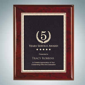 Rosewood Royal Piano Finish Plaque - Black Victory Plate | Wood, Metal