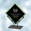 Green Galaxy Acrylic Plaque Award with Iron Stand - Large