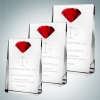 Vertical Rectangle Plaque with Red Diamond Accent (M)