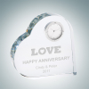 Color Imprinted Crystal Heart Clock