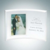Curved Vertical Silver Photo Frame | Jade Glass