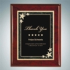 Rosewood Royal Piano Finish Plaque - Black Starburst Plate | Wood, Metal