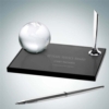 Globe Pen Set | Optical Crystal, Smoke Glass