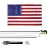 8' Silver Inground Economy Aluminum Display Pole w/ 3' x 5' Embroidered US Flag