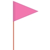 Solid Color Pink Pennant Field Flag w/Orange Staff