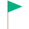 Solid Color Green Pennant Field Flag w/Orange Staff